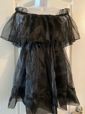 Klesis Black Off-Shoulder Mini Dress